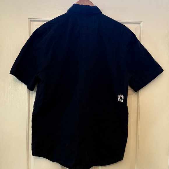 Men's Volcom Short-Sleeved Dress Shirt in Dark Navy - Size Large - Picture 2 of 5